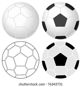 Soccer ball set on a white background. Vector illustration.