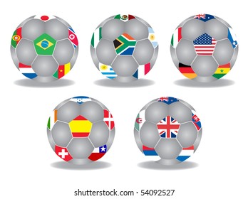 soccer ball set, vector