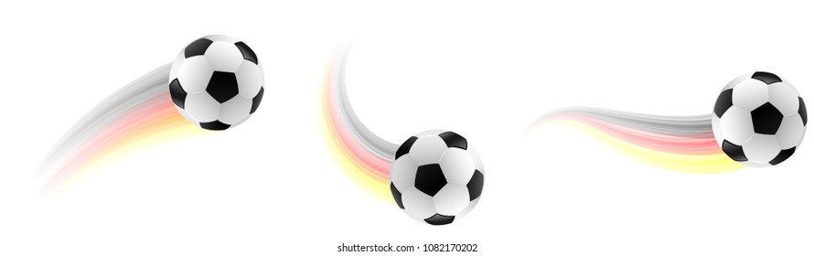 Soccer ball set world cup germany colors isolated