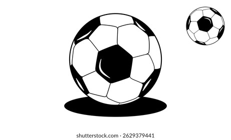 Soccer Ball shape,  black isolated silhouette
