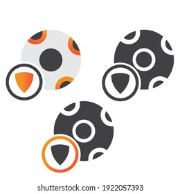 soccer ball shield illlustration design. soccer ball shield icon isolated on white background. ready use vector.