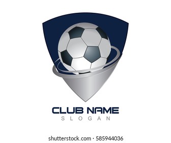 Soccer ball shield logo