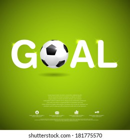 Soccer ball sign Goal vector concept sport background