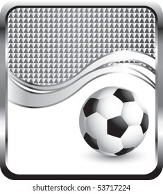 Fußballball, silberner Hintergrund