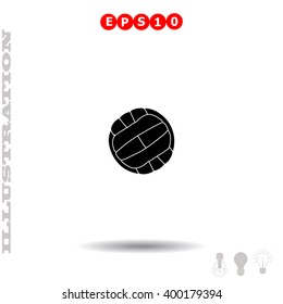 Soccer ball. Simple black vector symbol. Logo for web. Image for business.