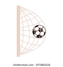 Soccer ball, simple style, icon. Vector illustration isolated on white background.