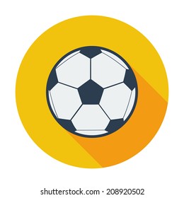 Soccer ball. Single flat color icon. Vector illustration.