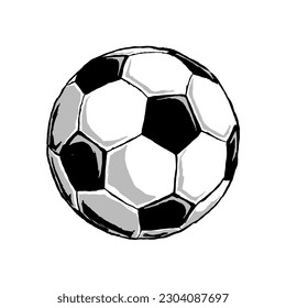 Soccer ball sketch isolated on white background