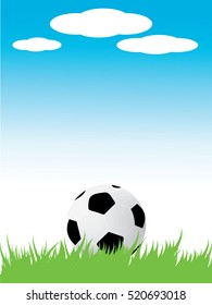 soccer ball and sky background