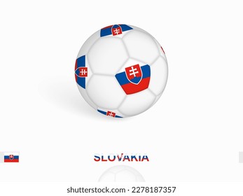 Soccer ball with the Slovakia flag, football sport equipment. Vector illustration.