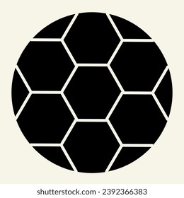Soccer ball solid icon. Football ball glyph style pictogram on beige background. Sport and recreation signs for mobile concept and web design. Vector graphics