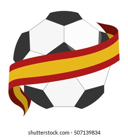 Soccer ball with spain flag, vector illustration