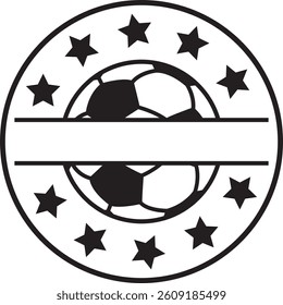 Soccer Ball Split Football Sports Champion Winner Trophy Crown Laurel Star Logo Badge Emblem Icon