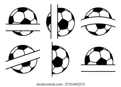  Soccer ball split monogram, sports monogram template