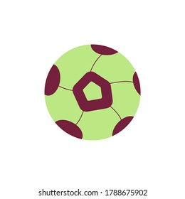 Soccer ball. For sports, football, physical education lessons. Vector isolated illustration in flat style