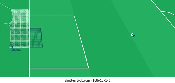 soccer ball standing at penalty spot in soccer match