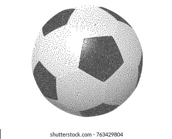 
Soccer ball stippling on white background.