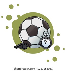 soccer ball and stopwatch