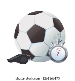 soccer ball and stopwatch