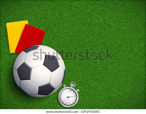Image Vectorielle De Stock De Ballon De Football Avec Chronometre Arbitre