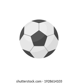 Símbolo de pelota de fútbol. Balón clásico de fútbol europeo. Ilustración del vector aislada en fondo blanco