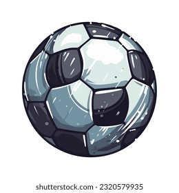 Balón de fútbol simboliza la competencia divertida y el icono del éxito aislado