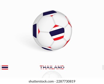 Soccer ball with the Thailand flag, football sport equipment. Vector illustration.