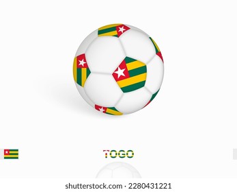 Soccer ball with the Togo flag, football sport equipment. Vector illustration.