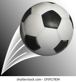 Soccer ball with trace vector illustration