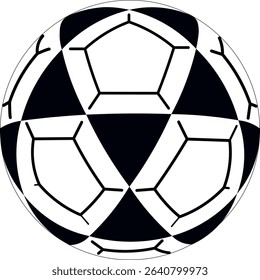 
soccer ball triangles with diamond-shaped outlines