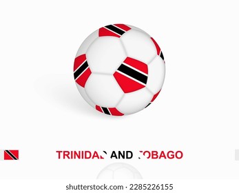 Soccer ball with the Trinidad and Tobago flag, football sport equipment. Vector illustration.