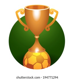 Soccer ball trophy bronze cup