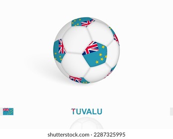 Soccer ball with the Tuvalu flag, football sport equipment. Vector illustration.