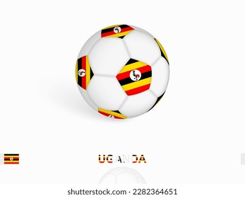 Soccer ball with the Uganda flag, football sport equipment. Vector illustration.