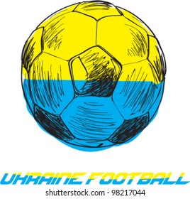 Soccer ball ukraine sketch vector illustration