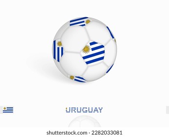 Soccer ball with the Uruguay flag, football sport equipment. Vector illustration.