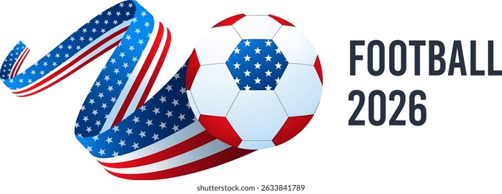 Soccer ball with USA flag vector design