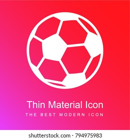Soccer ball variant red and pink gradient material white icon minimal design