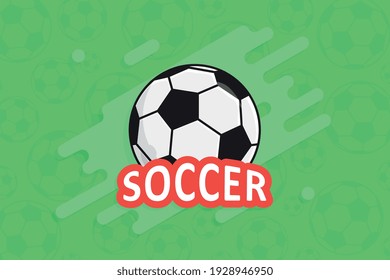 Soccer ball vector background in flat style. Colorful illustration art for tournament illustration and sport apps. Eps 10