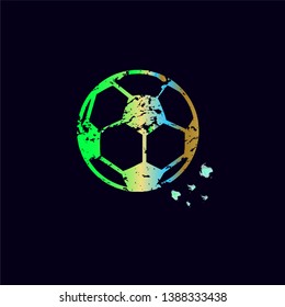 Soccer ball vector at black background