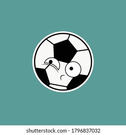 Carácter vector de bolas de fútbol para icono y adhesivo
