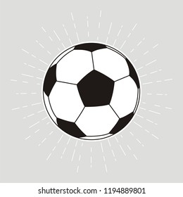  Soccer ball vector design on sunburst