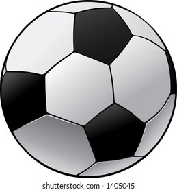 Soccer Ball Vector, Detailed with Dark Border