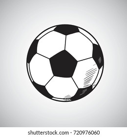Soccer Ball Vector Doodle Sketch Drawing Hand Drawn Icon