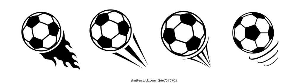 Vector de balón de fútbol. Balón de fútbol volando
