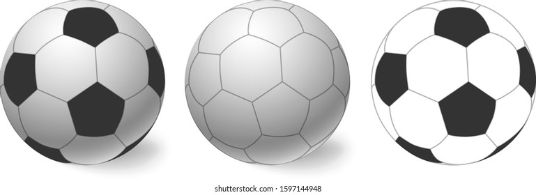 Soccer ball vector. Football ball isolated icon set.