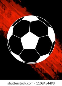 Soccer ball vector, football, sports, game, red background