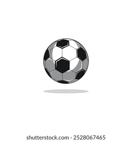 Vetor bola de futebol, futebol com padrão tradicional vetor arte criativa isolado no fundo branco