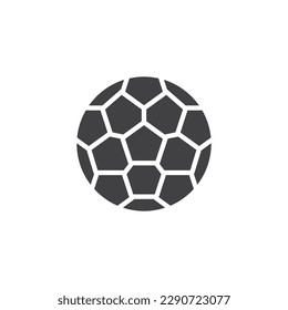 Icono vectorial de bola de fútbol. signo plano relleno para concepto móvil y diseño web. Icono de glifo de fútbol. Símbolo, ilustración del logotipo. Gráficos vectoriales