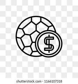 Soccer ball vector icon isolated on transparent background, Soccer ball logo concept